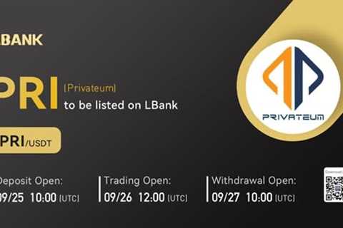 Privateum (PRI) is now available for trading on the LBank Exchange