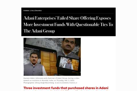 Adani Group Fortune Slashed in Wake of Allegations of Stock Manipulation and Accounting Fraud