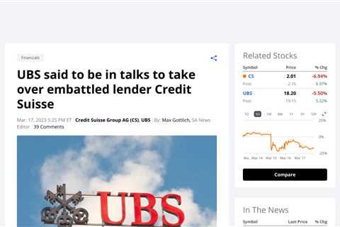 UBS and Credit Suisse in Talks for Potential Merger